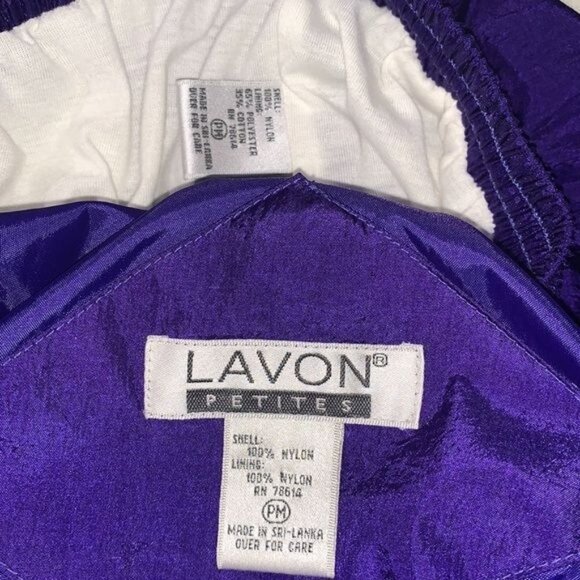 Lavon Petites Retro Tracksuit Jacket & Pants Nylon PM Purple & Multicolor - Picture 2 of 14